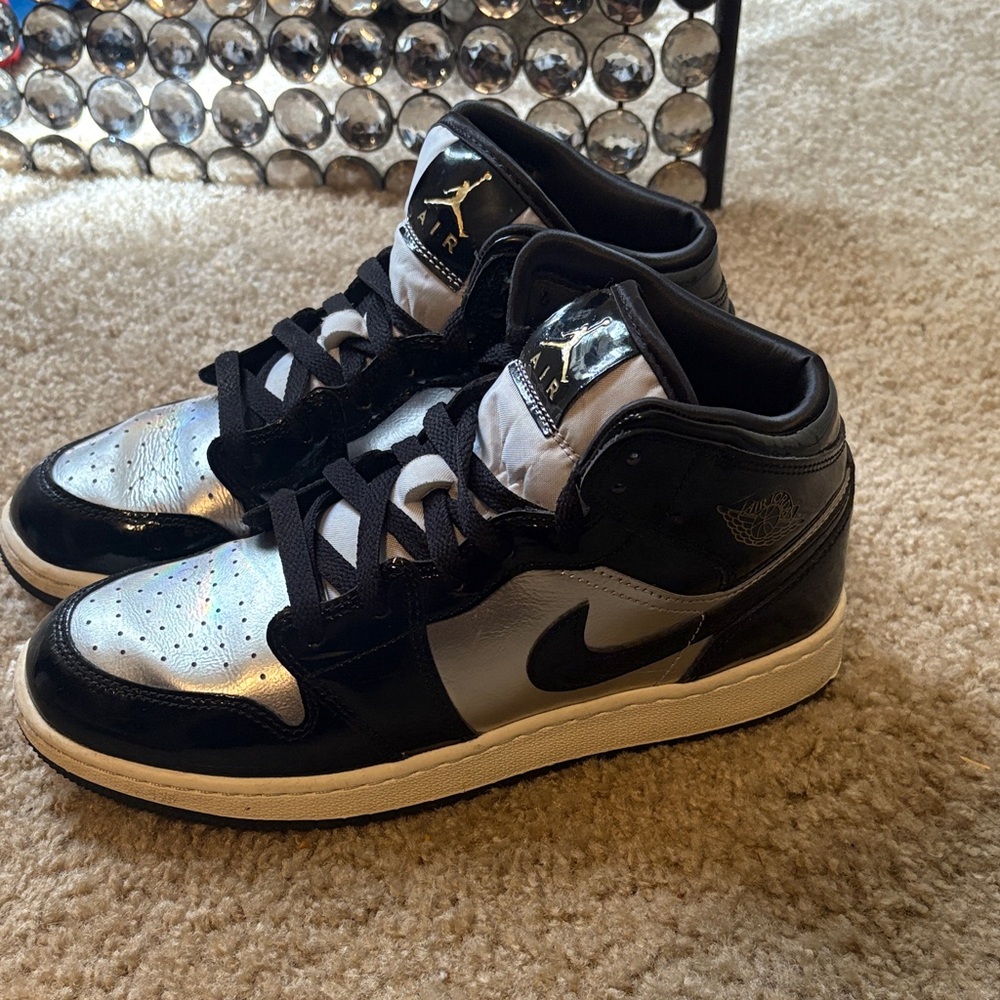 Nike Air Jordan Black and Metallic Sneakers